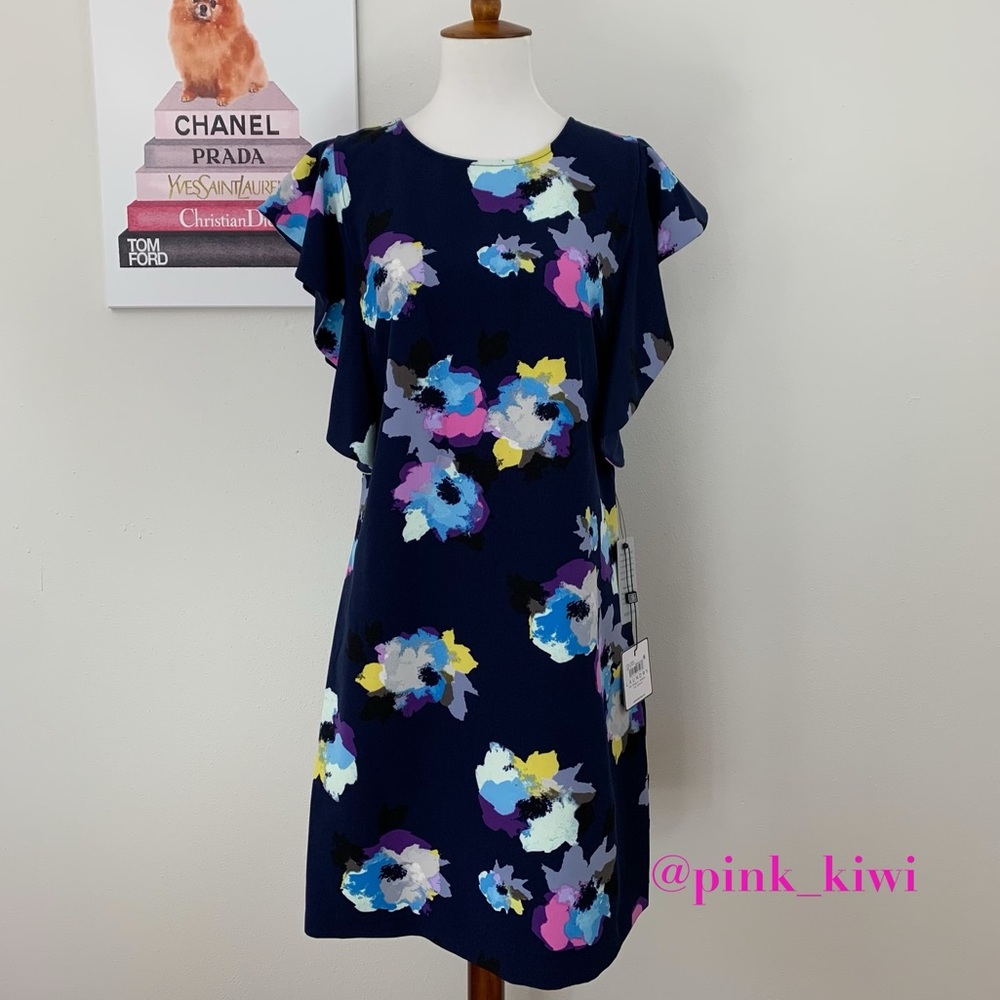 Laundry by Shelli Segal Ruffle Sleeve Floral Mini Dress